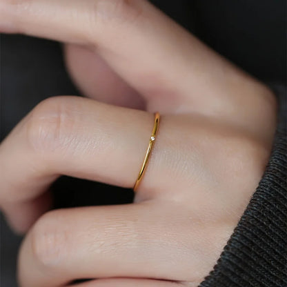 Minimalist Cubic Zirconia Adjustable Ring